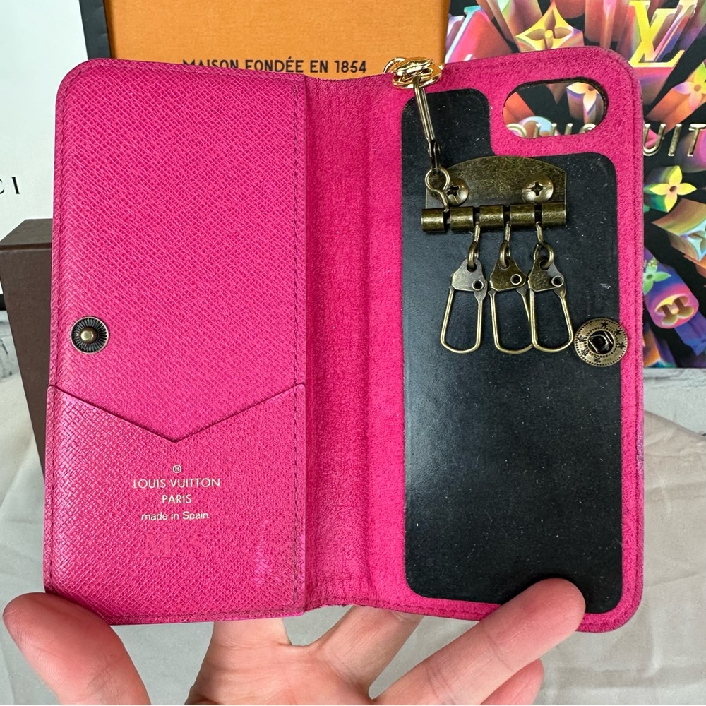 Louis Vuitton 4 key holder wallet with bag charm keychain CUSTOM - Picture 4 of 16